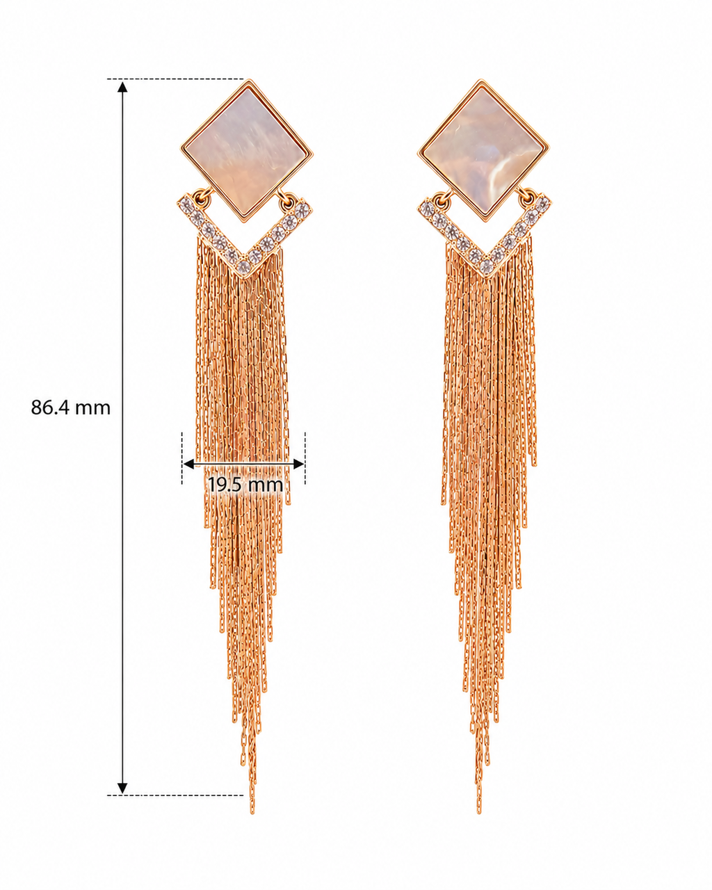 Luxury Rose Gold Tassel Earrings