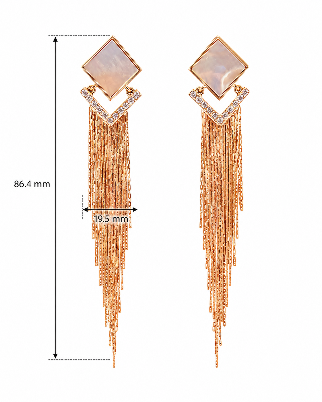 Luxury Rose Gold Tassel Earrings
