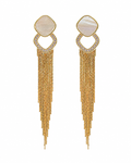 Mother of Pearl Gold Tassel Earrings