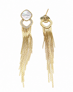 Mother of Pearl Gold Tassel Earrings