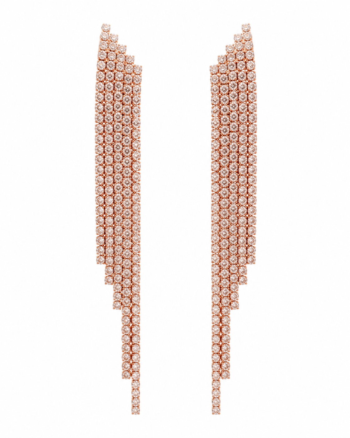 Stainless Steel CZ Tassel Earring