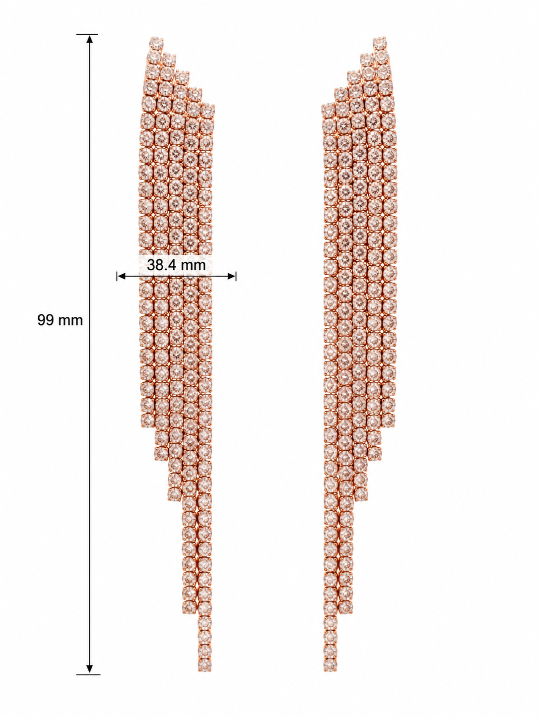 Stainless Steel CZ Tassel Earring