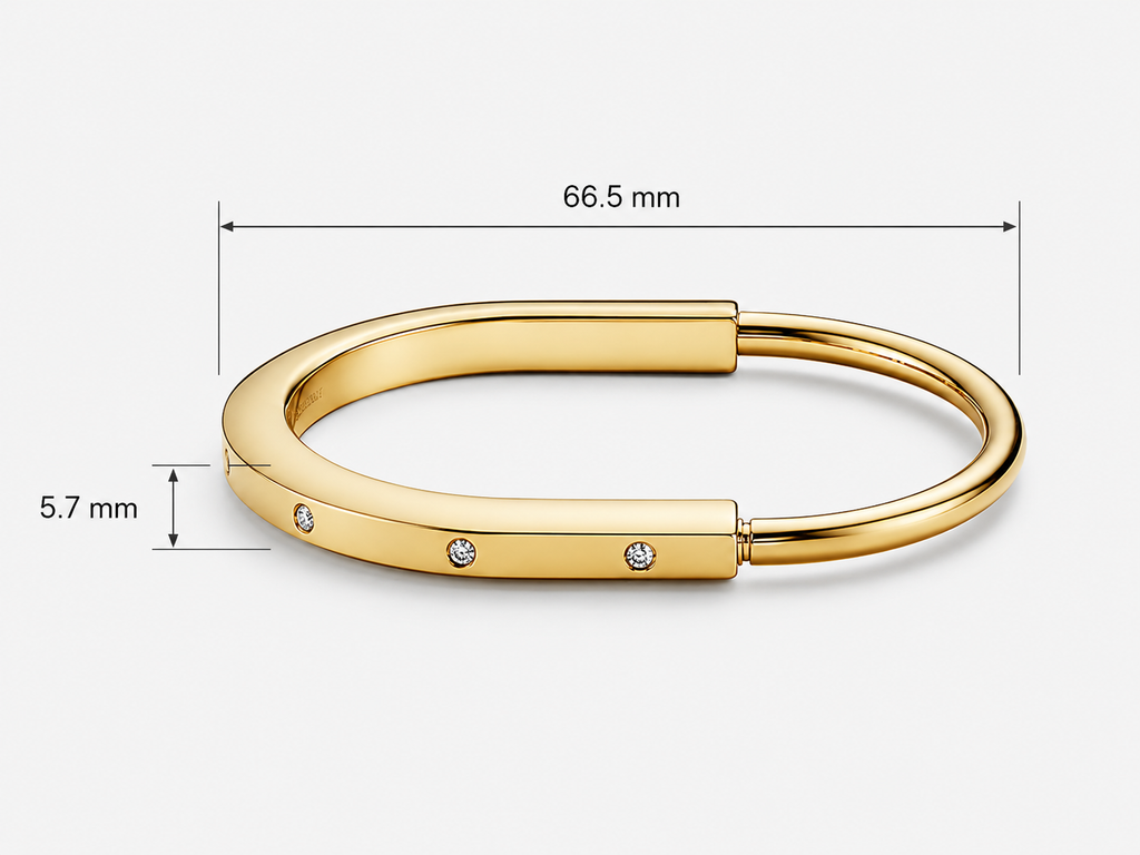 CZ Diamond Studded Unisex Lock Bracelet