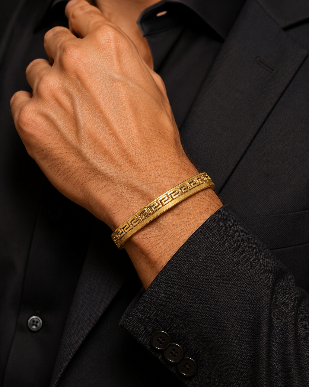 Classic Gold Steel Kada Mens