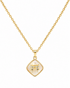 Sparkling Bow Stainless Steel Chain Pendant