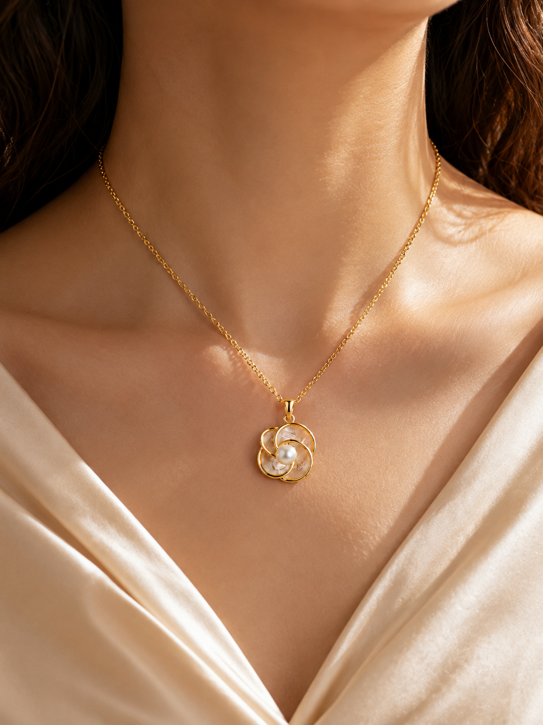 Luxury Floral Moti Pendant Chain