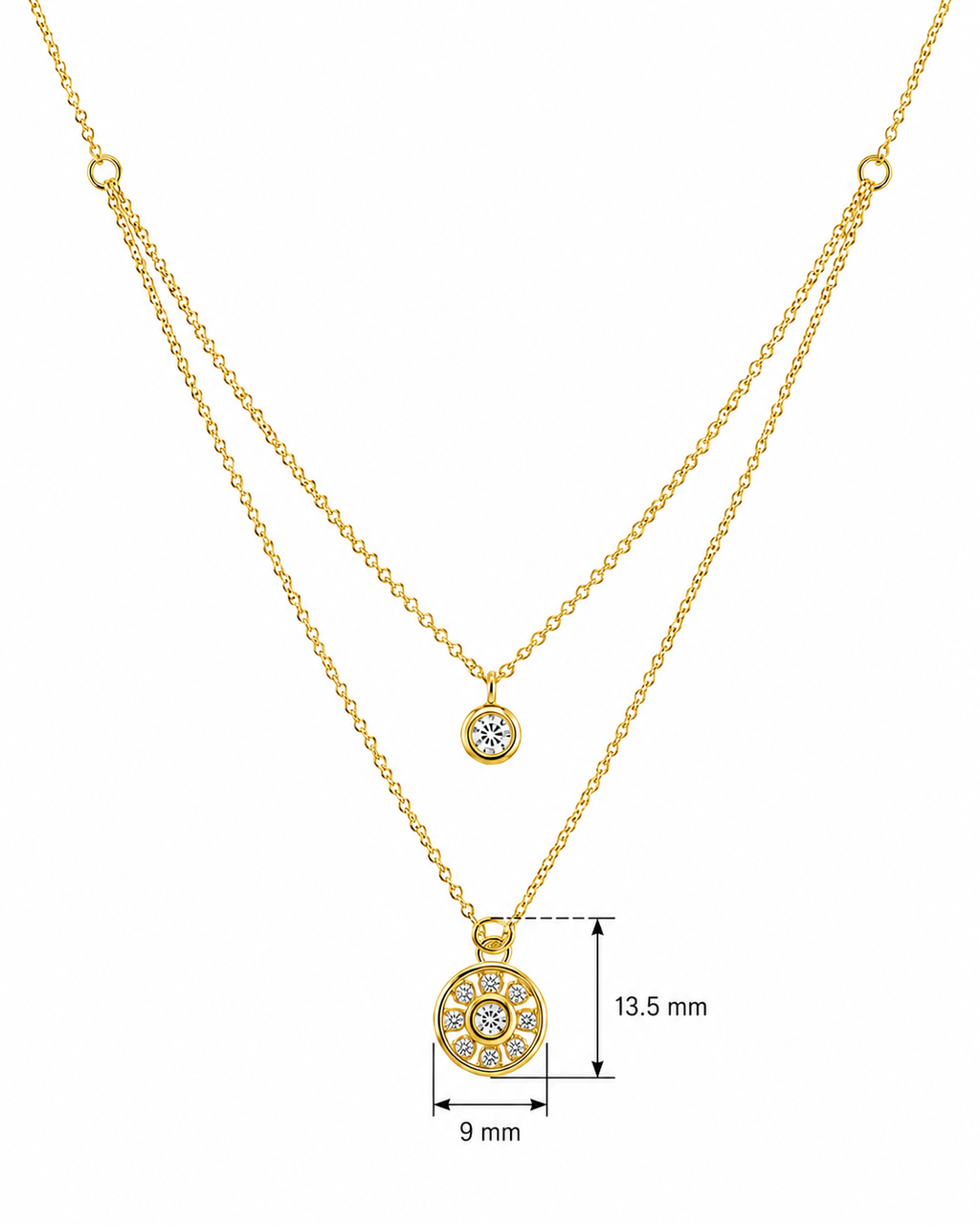 Elegant Double Layer Chain Pendant