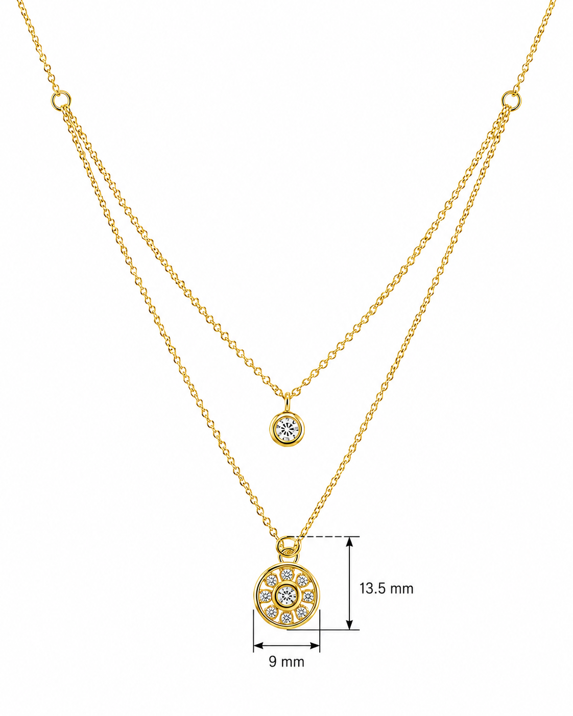 Elegant Double Layer Chain Pendant
