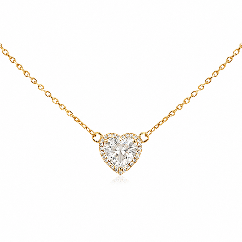 CZ Diamond Heart Pendant