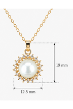 CZ Studded Pearl Pendant