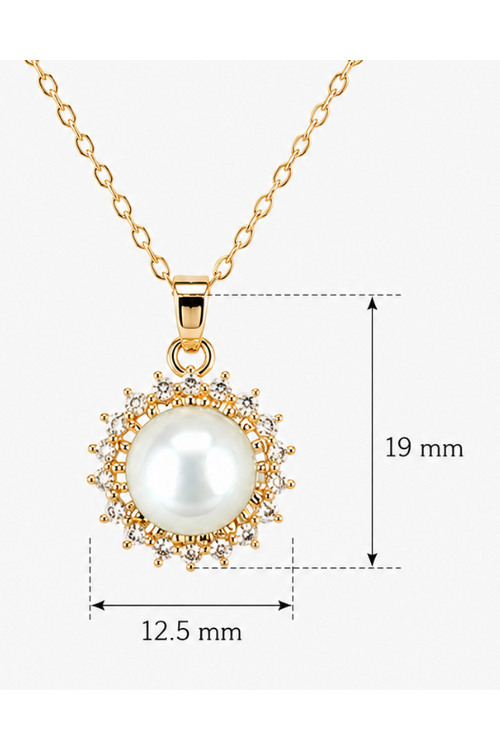 CZ Studded Pearl Pendant