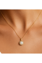 CZ Studded Pearl Pendant
