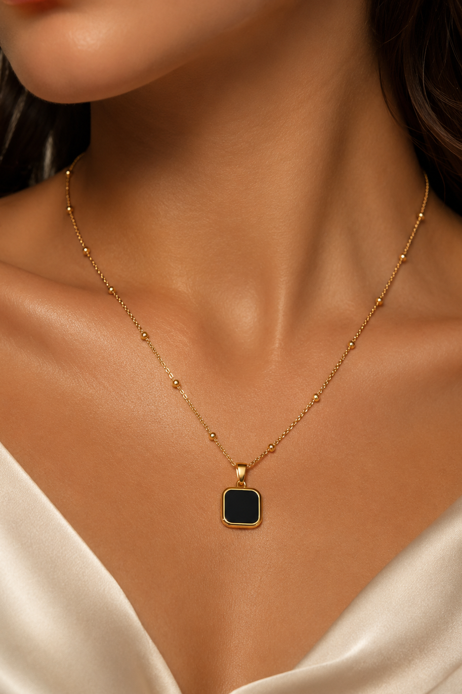 Black Square Pendant
