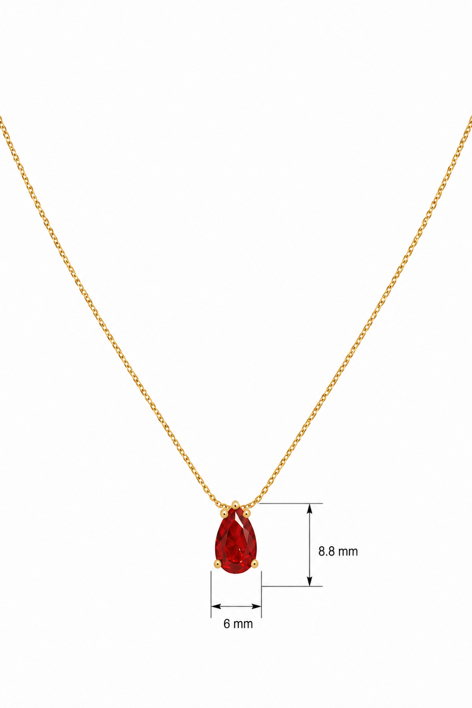 Pear Shaped Red Stone Pendant