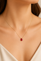 Pear Shaped Red Stone Pendant