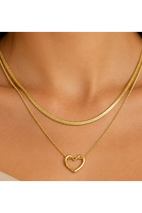 Double Layer Heart Necklace