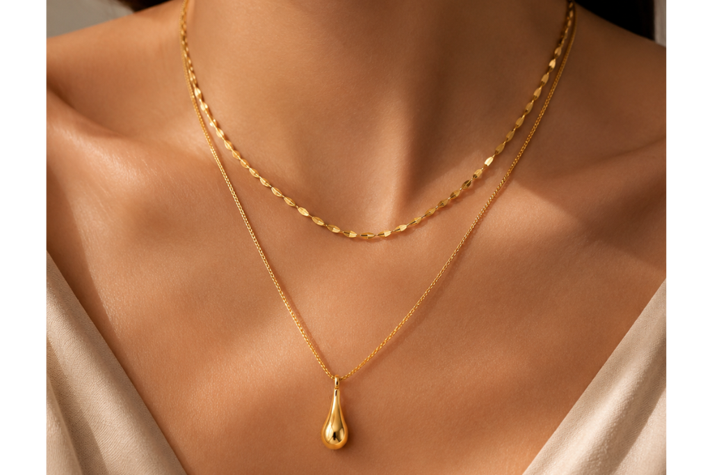 Double Layer Drop Necklace