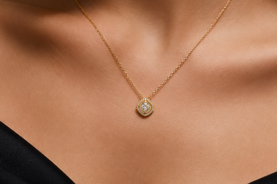 CZ Diamond Studded Pendant