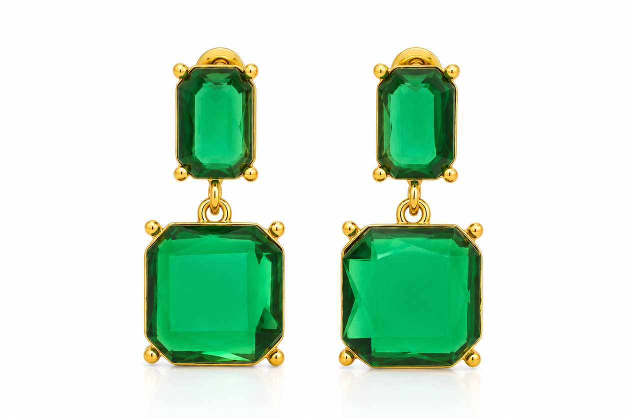Green Emerald Earring