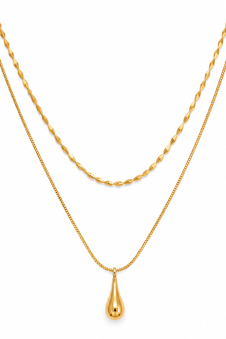 Double Layer Drop Necklace