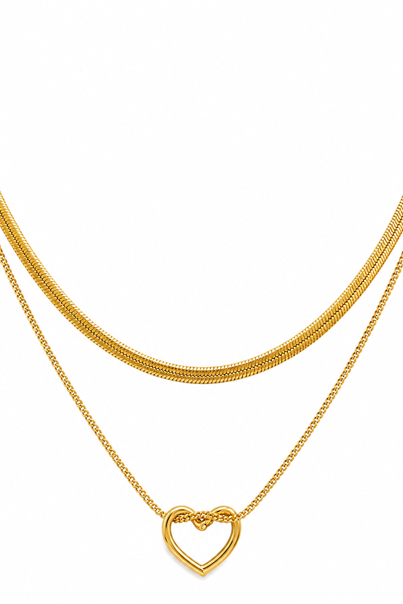 Double Layer Heart Necklace