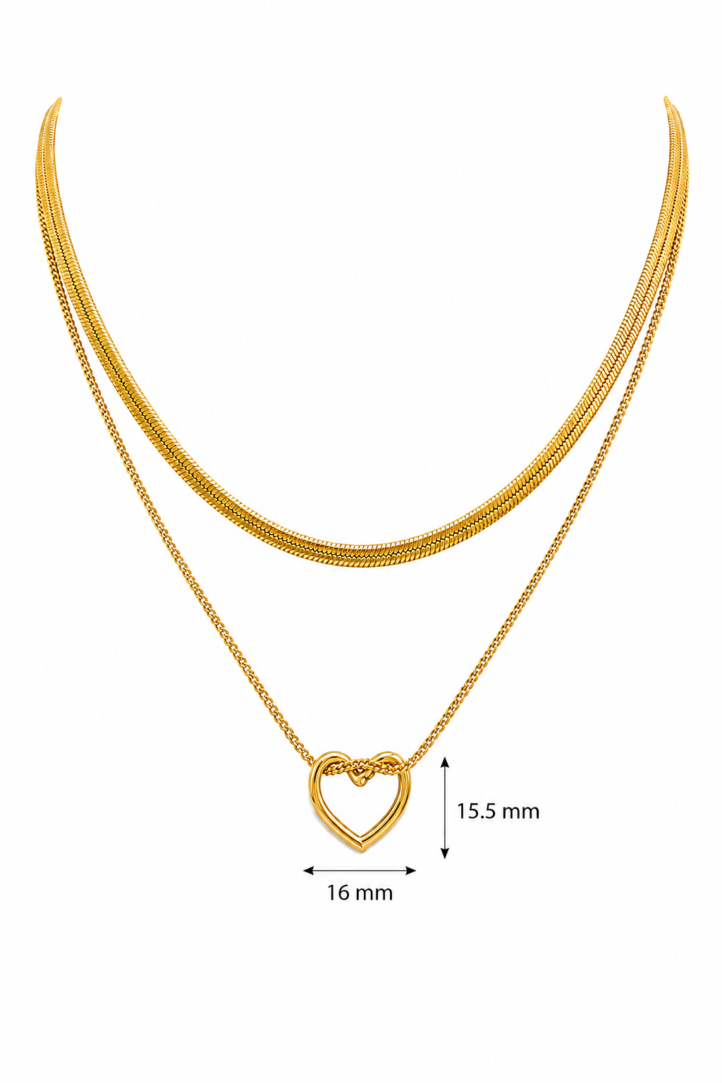 Double Layer Heart Necklace