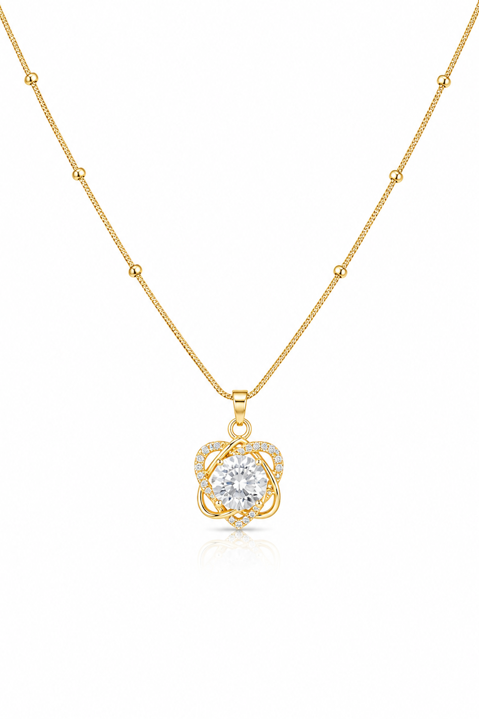 CZ Diamond Studded Chain Pendant