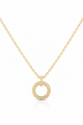 CZ Diamond Studded Circle Pendant