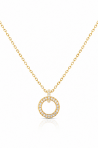 CZ Diamond Studded Circle Pendant