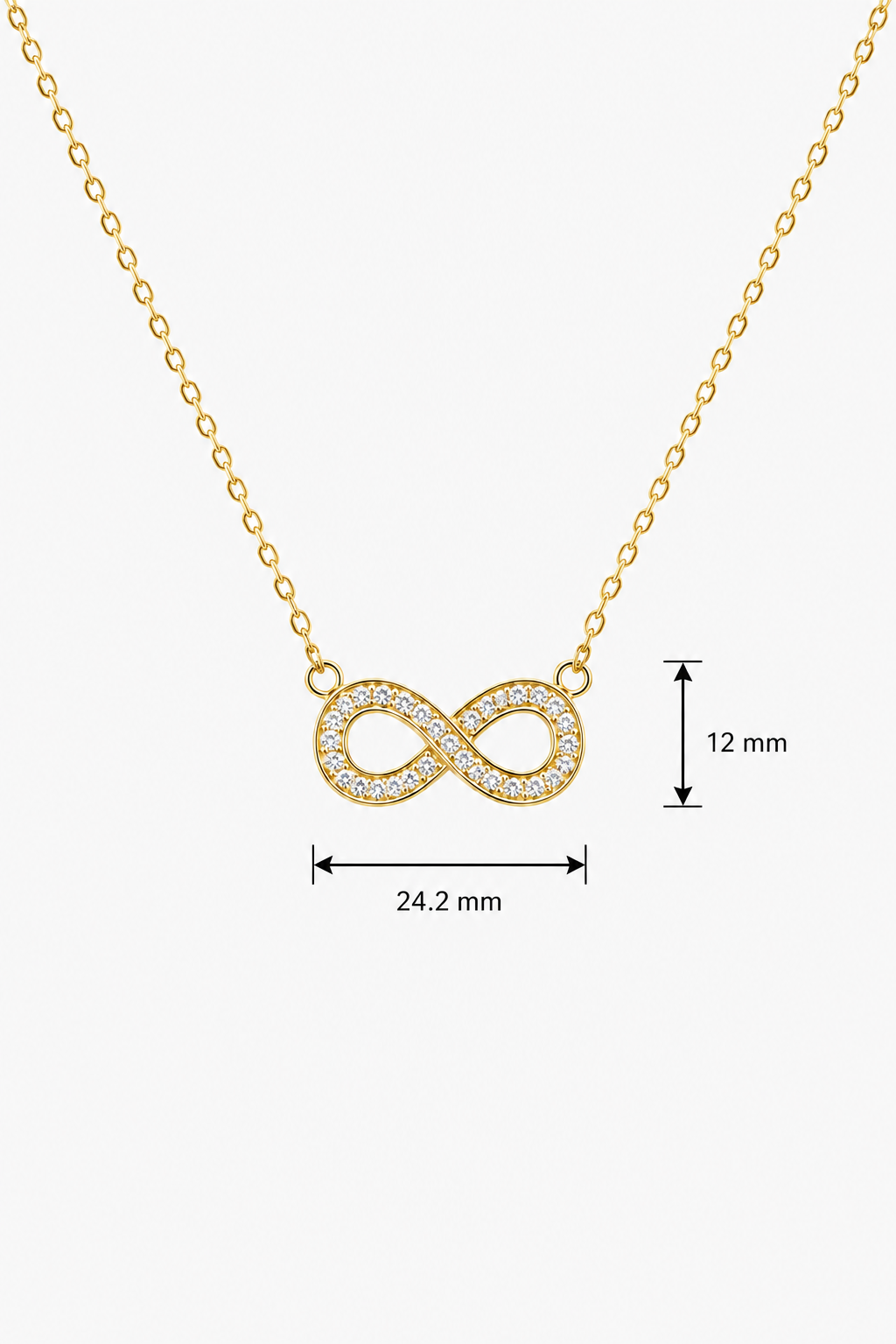 CZ Studded Infinity Pendant