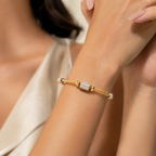 Steel Square CZ Bracelet