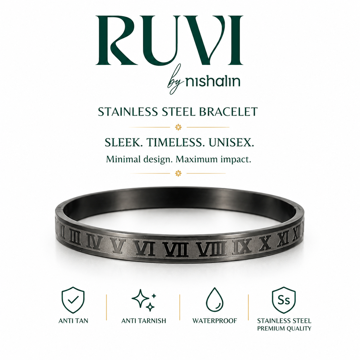 Steel Roman Number Bracelet
