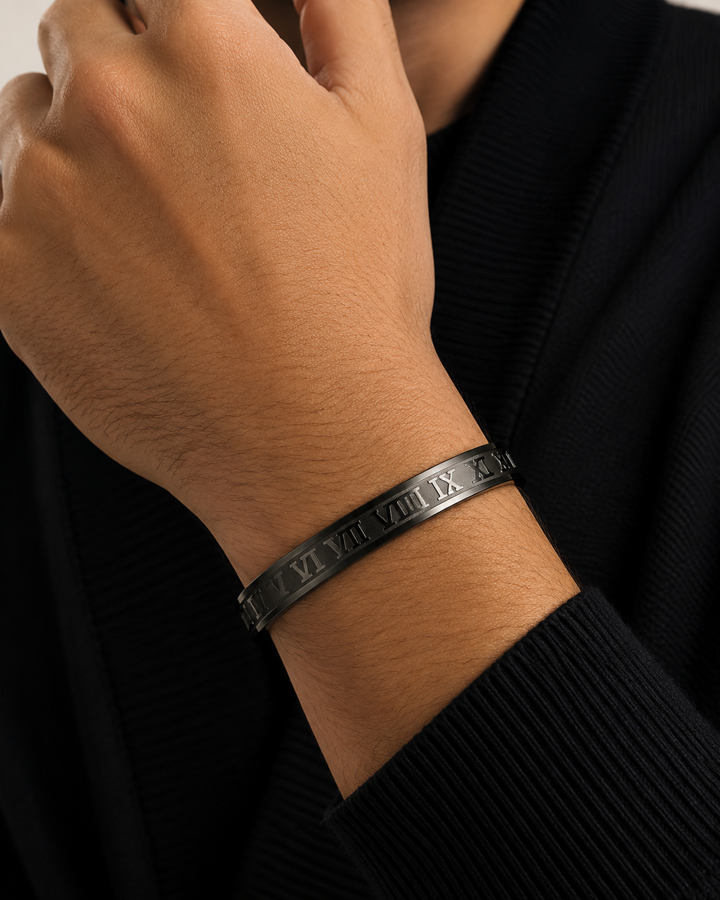 Steel Roman Number Bracelet