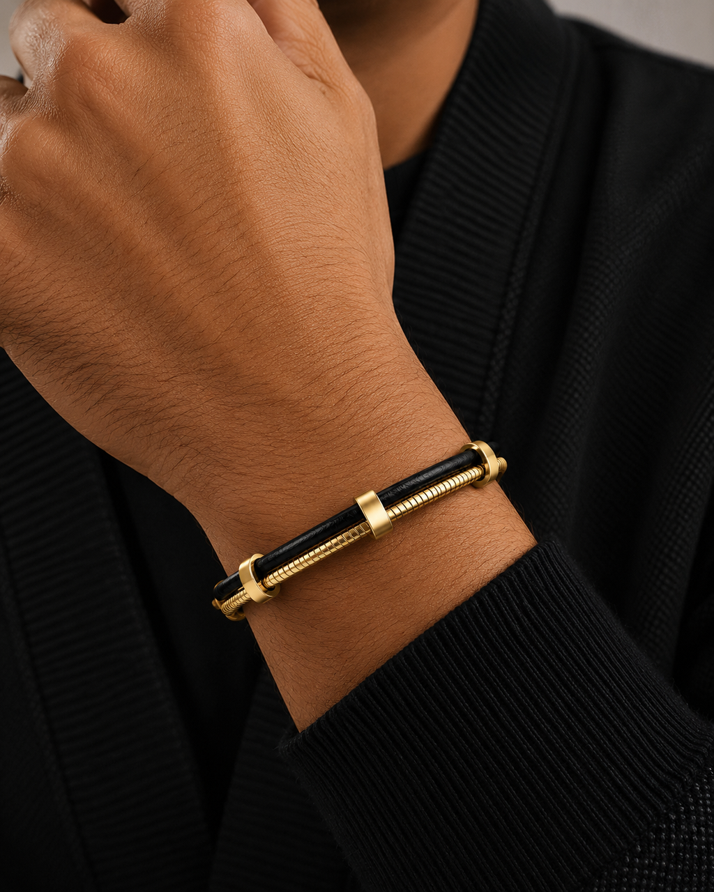 Steel Rubber Sleek Bracelet