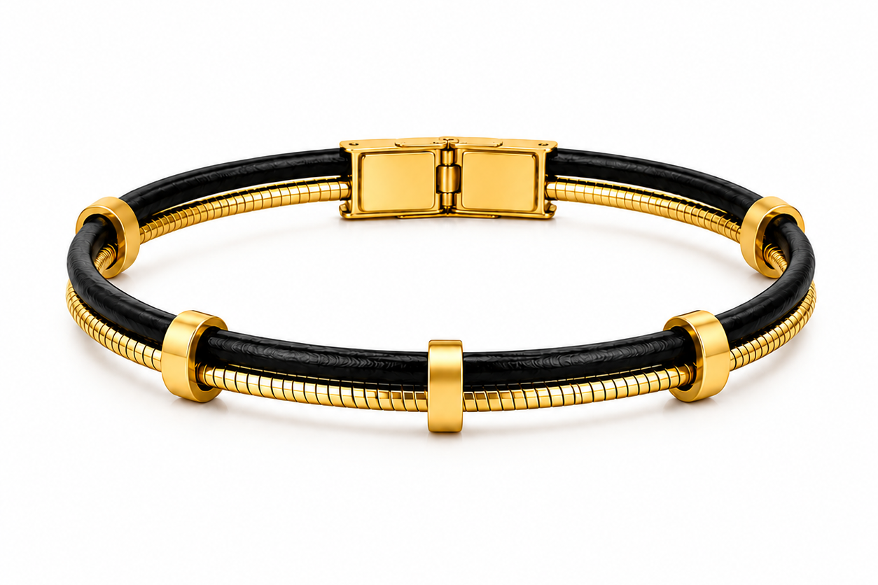 Steel Rubber Sleek Bracelet