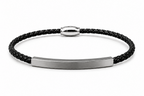 Steel Leather Sleek Bracelet