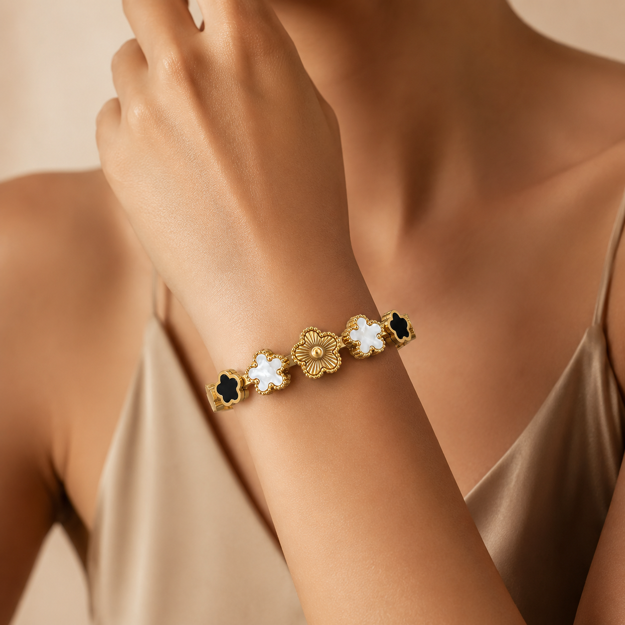 Steel Clover Bracelet