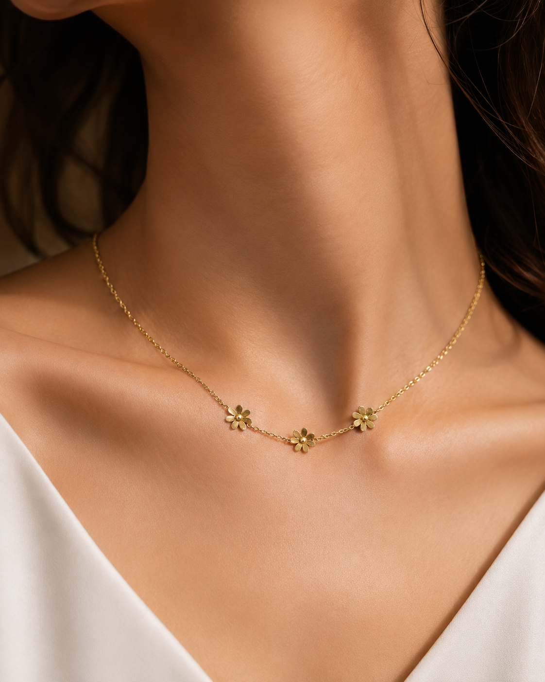 Stainless Steel Flower Necklace