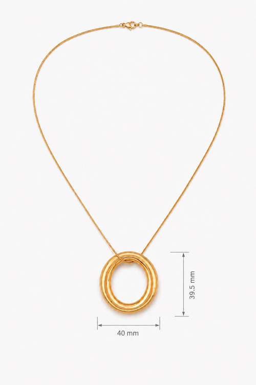 18k Gold Plated Big Circle Pendant