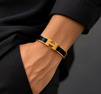 Steel Black Enamel Bracelet