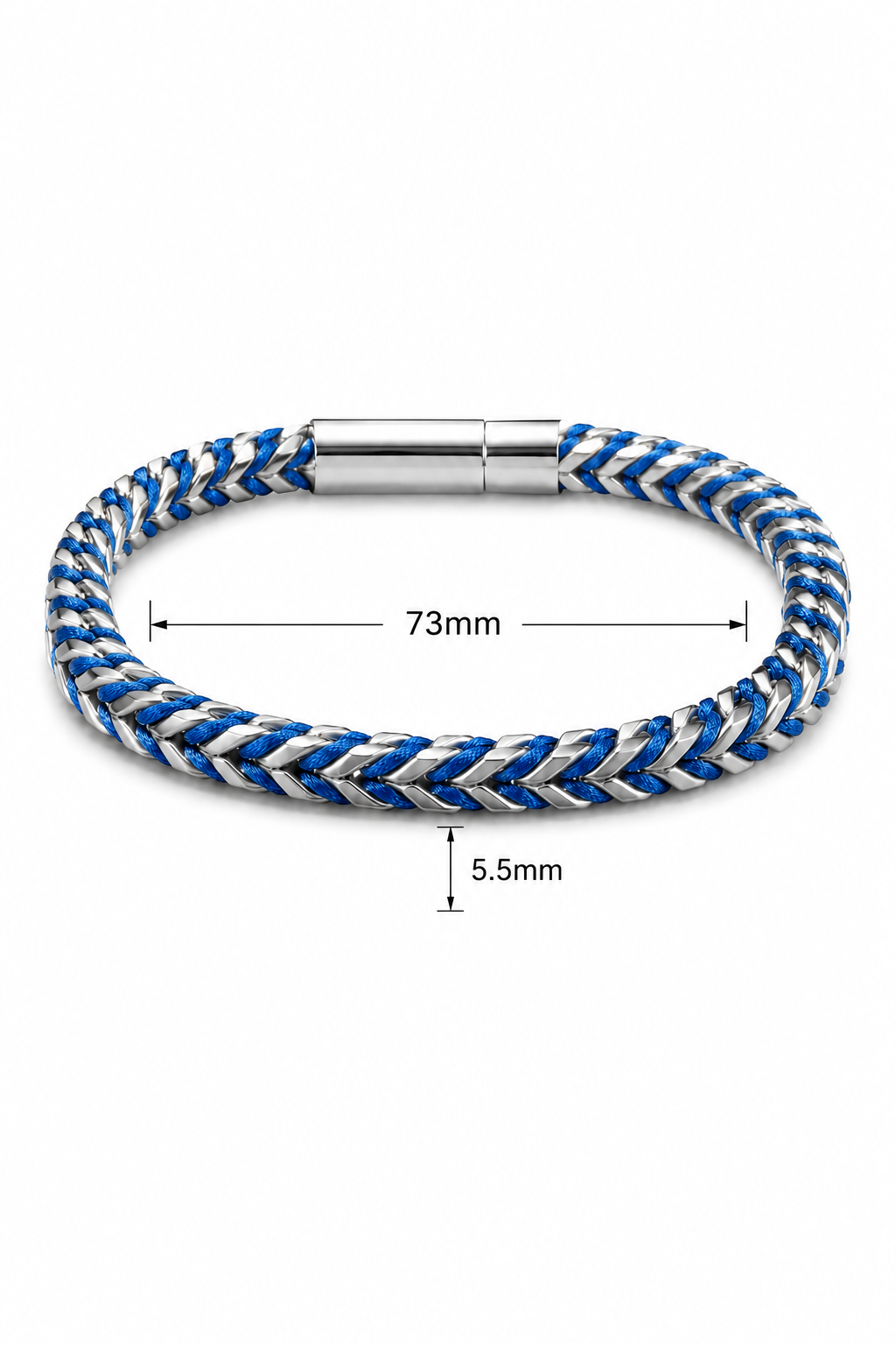 Steel with Blue thread Bracelet