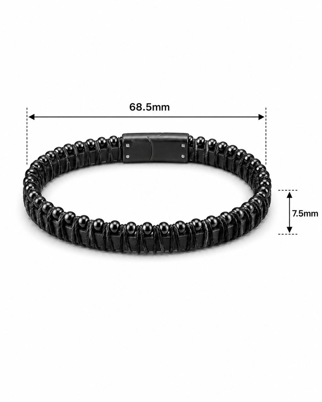 Black Leather Bracelet