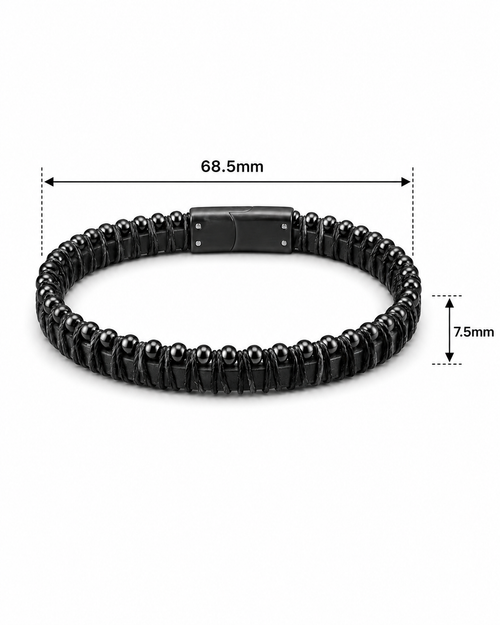 Black Leather Bracelet