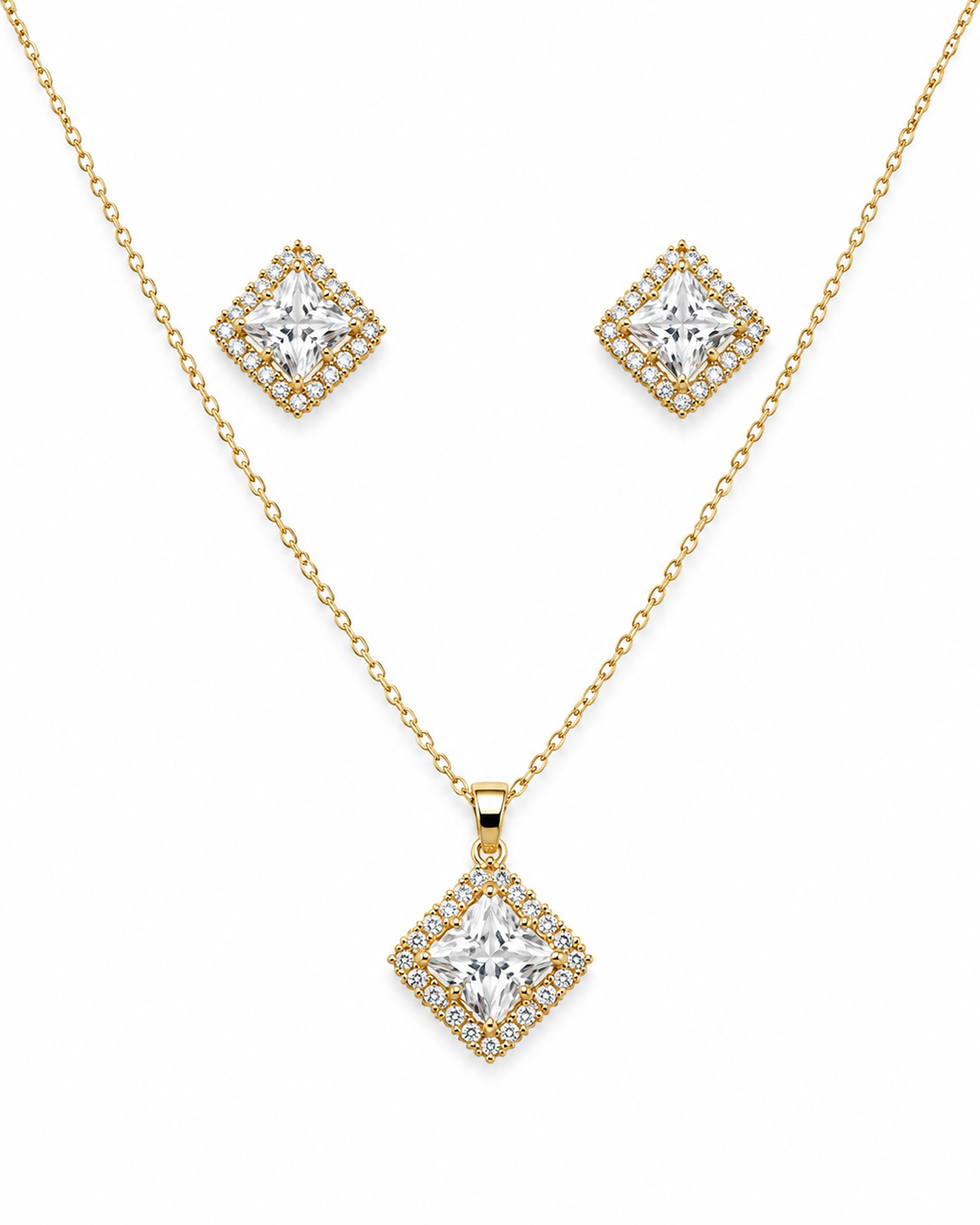 Lucy Halo Diamond Set