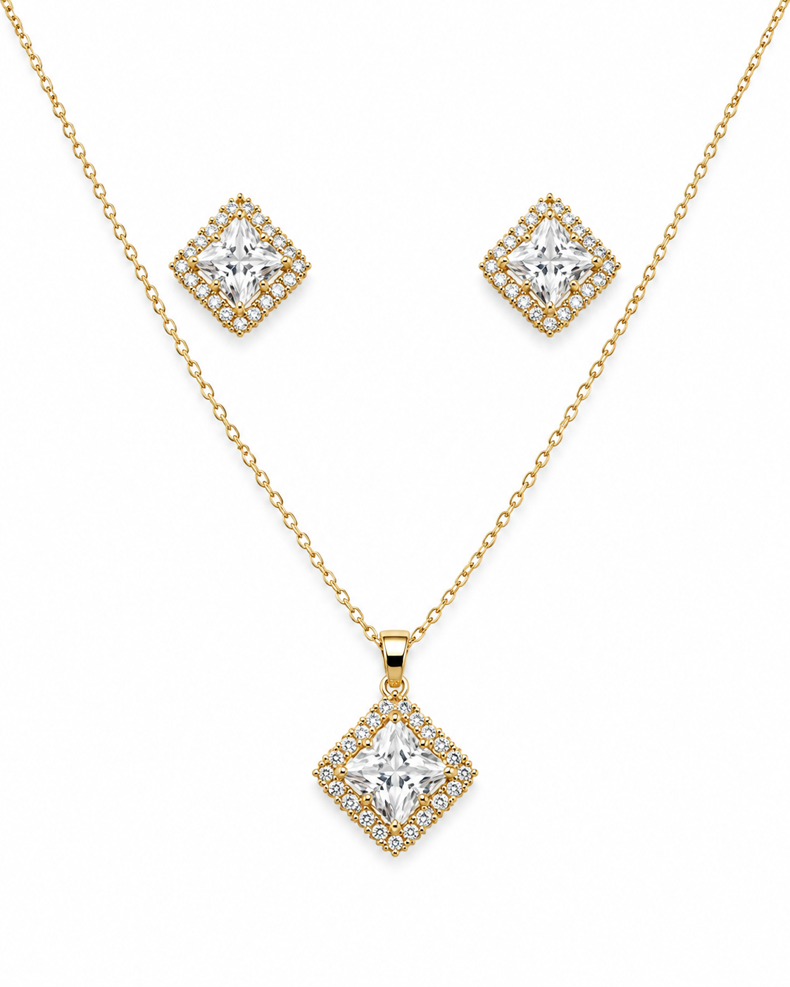 Lucy Halo Diamond Set