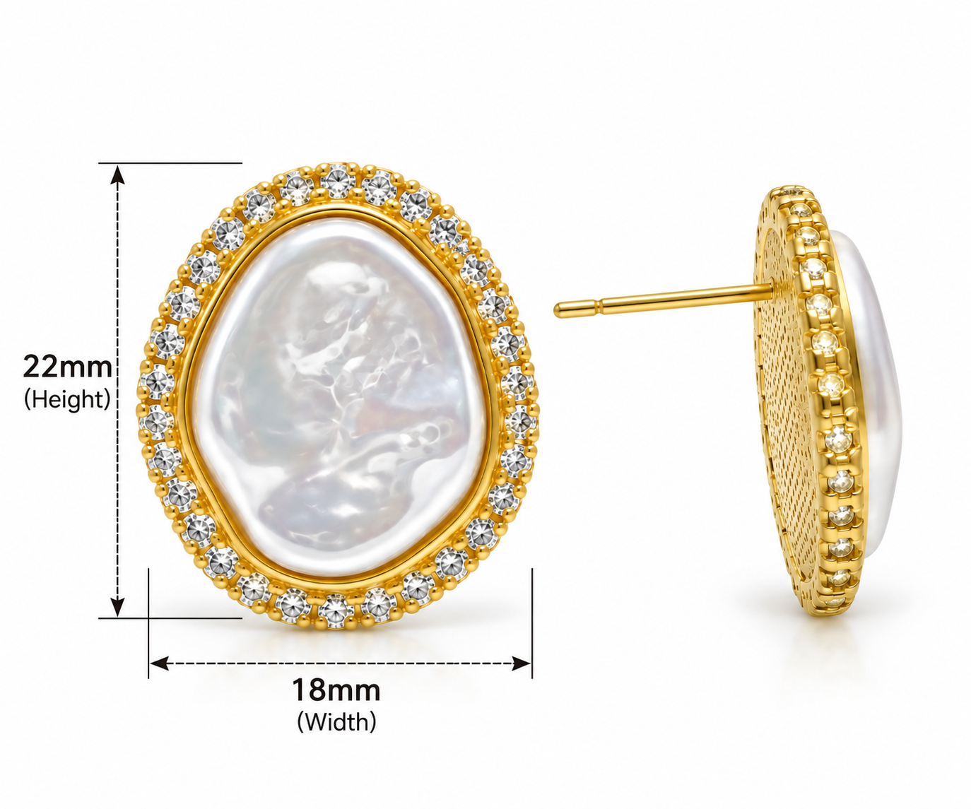 Ornate MOP Stud