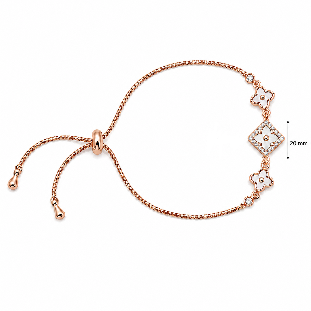 Adjustable Clover Stone Bracelet