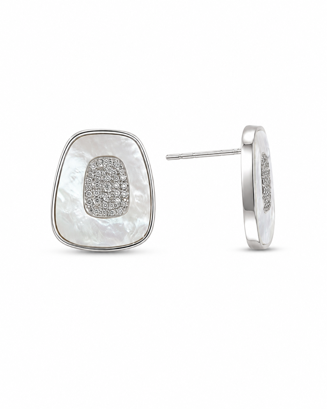 Fancy MOP Diamond Studded Earring