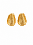 Textured Oval Stainless Steel Earrings