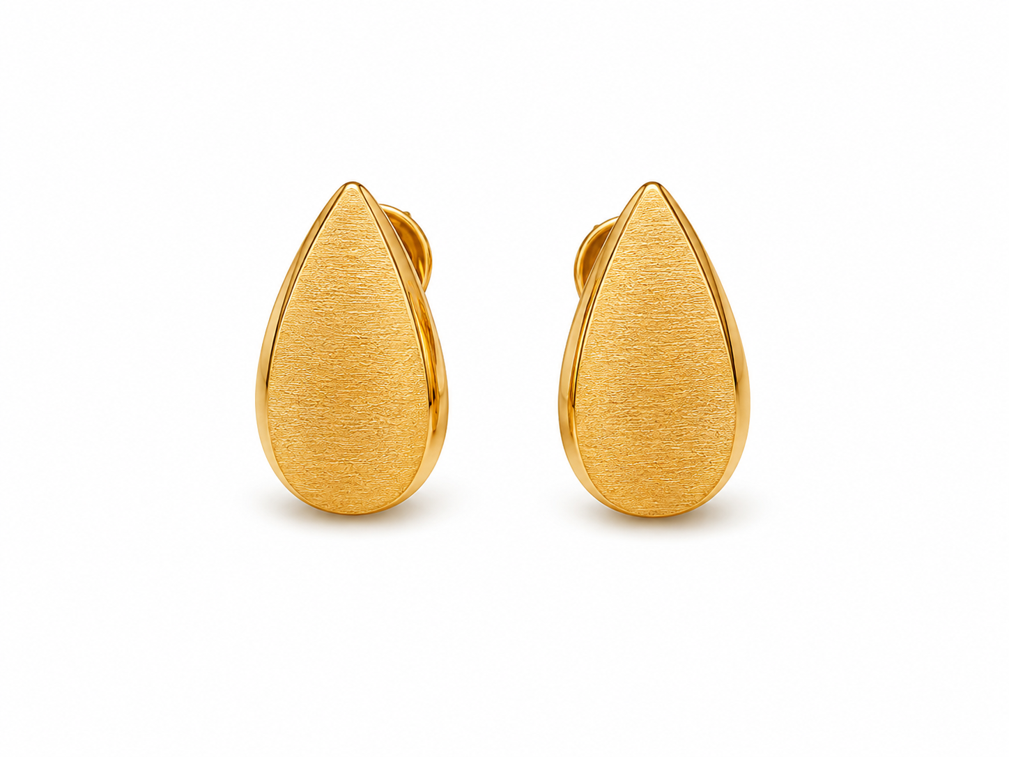 Textured Teardrop Stainless Steel Earrings